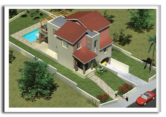 front aerial view